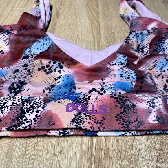 Rebdolls Plus Size Sports Bra - Purple & Blue Snake Print - Picture 3 of 5